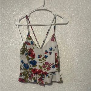 Good Luck Gem Floral Camisole - White with Red, Blue, and Green